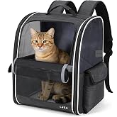 Lekesky Backpack for Cats Carrier Dog Cat for Medium/Small Pets (2-8kg), Cat Backpack with Mesh Window for Hiking, Travel, Ou