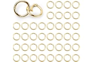 SCROLIEY 40 Pezzi Scatto Molla Rotonda, Moschettoni per Manici Borse a Uncinetto, 27mm Moschettone per Borse, Adatto All'uso Come Anelli per Borse, Moschettoni per Artigianato e Accessori Borsa (oro)