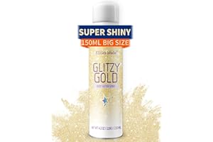Elitles Made Body Glitter Hair Spray, 150 ml Glitter Spray Hair and Body, Gold Glitter Spray Body Glitter Spray for Hair, Crafts, Clothing