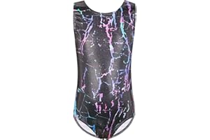 HUAANIUE Mädchen Kinder Gymnastikanzug Trikots Ärmelloses Tanzkostüm 3-14 Jahre