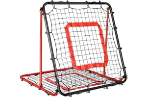 BaseGoal Filet de Rebond Football, Ajustable Angle Réglables Rebondisseur de Football Pliable avec Filet Double Couche, Convient pour Entraînement et Plus Varié Enfants et Adolescents