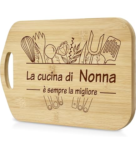 Tagliere Personalizzato con Incisione "La Cucina di Nonna" - Idea Regalo Festa dei Nonni | Olallà
