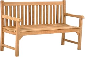 BrackenStyle Warwick 3 Seater Grade A Teak Wooden Garden Bench - Wood Park Bench 5ft 150cm 1.5 Meters