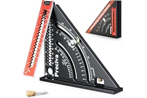 Escuadra de Carpintería, Preciva 6 Pulgadas Triangular Herramienta de Medición Plegable para Carpintero de Aleación de Aluminio Regla Ángulo 45 90 Grados Para Medir, Trazar, Dibujar