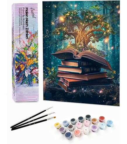 Loisir Créatif Kit TARATH - 4 Toiles 40x50cm Fleurs - Pigments