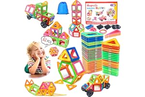Shrubz 62 Piezas Magneticas Juguetes Niños, Bloques Magneticos Bloques Construccion Niños Juego de Imanes 3D Juego Imanes Juguetes para Niños y Niñas Regalos Cumpleaños Juguetes de 3 4 5 6 7 8 Años