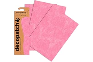 Décopatch C667O - Une pochette de 3 feuilles de papier imprimé 30x40 cm, Pelage peluche rose