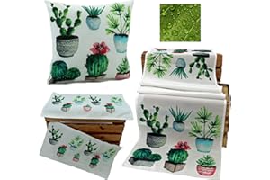 ‎HEIMTEXLAND heimtexland ® Outdoor Kissen Lotus Effekt Garten Deko Tropical Summer Wasserabweisend Kakteen Kissenhülle 40x40 Typ640