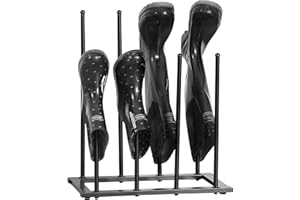 DIRECT ONLINE HOUSEWARE House of Home Metal Welly & Boot Storage Shoe Rack Stand - Free-Standing Footwear Holder Organiser for Outdoor & Indoor Use - Holds 4 Pairs of Walking Shoes - Trainers - Weather Resistant