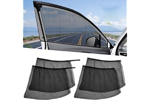 DHISPERARES 4 Pezzi Parasole Auto Finestrini, Elastico Copri Finestrini Auto, Universali Tendine Parasole Auto Finestrini Laterali, Anti-Zanzara, Parasole per Finestrino, Adatto Alla Maggior Parte dei Veicoli