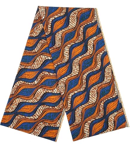 Tissu Wax Africain 100% Coton - Coupon 2 Yards (environ 1.8m) - Multicolore - Qualité Sup