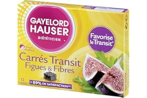 Gayelord Hauser Carres de Transit Figues et Fibres Diététique 12 Carrés