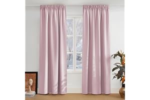 PONY DANCE Tende Oscuranti Camera da Letto per Interni Moderne Curtains Decorazioni Tenda Termica per Soggiorno con Fettuccia 2 Pannelli 140x260 CM, Rosa Chiaro