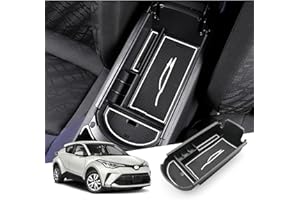 GAFAT Toyot-a C-HR 2016-2022 2023 Boîte de Rangement pour Accoudoir Central, CHR Organiseur de Console Centrale, Compatible avec Toyota CHR Accessoires (Blanc)