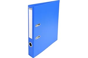 Exacompta - Ref 53542E - Prem'Touch PVC Lever Arch File - 320 x 290mm in Size, 2 Rings, Can Hold A4 Documents, 50mm Spine, 55mm Rings, FSC-Certified - Blue Cover