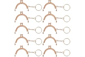 MengH-SHOP Chiusura a Telaio in Metallo retrò Portamonete Chiusura Semicircolari Bacio Blocco con Portachiavi per Fabbricazione di Borse DIY 10 Pezzi (Oro)