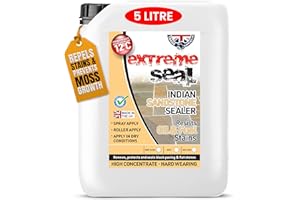 Trade Supplies UK - Extreme Seal Indian Sandstone Sealer - Wet Look - Polyurethane-Based, Hard-Wearing & Durable, Deep Penetrating, Weatherproof, Protects Against Dirt, Oil & Stains - 5L