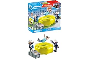 Playmobil 71465 Action Heroes: Firefighters with Air Pillow, with helmets, a megaphone, and a fire extinguisher, fun imaginative role-play, detailed play sets suitable for children ages 4+