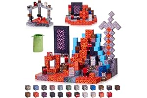 Gleamkid 115 PCS Magnetic Building Blocks,Build Lava Rivers Magnet World Set, STEM Sensory Toys for 3+ Year Old Boys Girls, Magnetic Cubes with 20 Unique Patterns for Creative Play & Learning