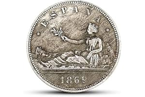 BoodLo 18 Juego Completo De Monedas De Plata Españolas De 5 Pesos 1869-1899 Retrato Grabado Monedas Extranjeras Antiguas, 1869