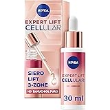 NIVEA Cellular Expert Lift Siero Lift 3-Zone 30ml, Siero viso per effetto lifting immediato, Siero viso antirughe con 10x Bak