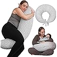DancesCat Versatile Plus Size Breastfeeding Pillows, Adjustable Breast Feeding Pillow, XXL Nursing Pillow, Baby Feeding Pillow, Maternity Pillow for Side Sleeping with Upgraded Velvet Removable Cover