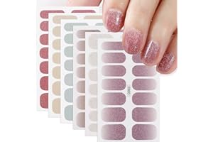 GEBETTER 6 Fogli Smalto Adesivo Unghie Tinta Unita, Strisce Gel Nail Stickers, Smalto Stickers Unghie Nail Art Autoadesivi Unghie Decorazione DIY, Non Si Indurisce Sotto a Luce UV