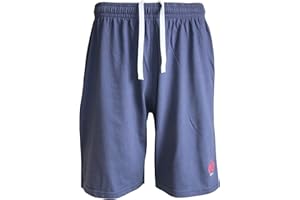 BAY ECOM UK Mens Jersey Shorts 100% Cotton Lightweight Branded Side Pockets Plain Gym Holidays Size M to 3XL