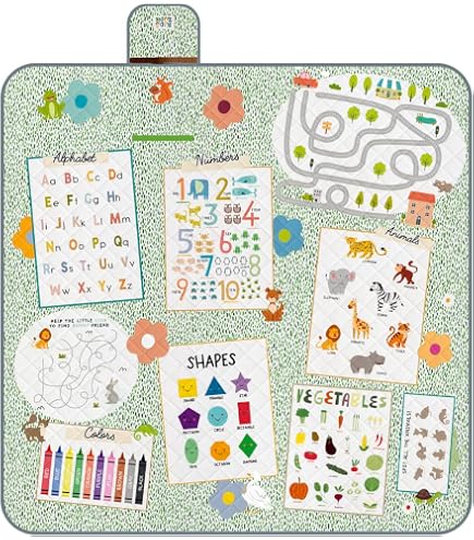 Couverture Pique-Nique Imperméable 2x2m - Tapis De Plage Pliable Et Lavable Pour Extérieur