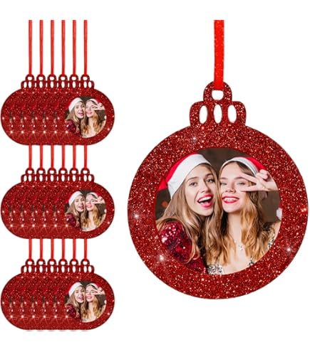 Lot De 20 Cadres Photo Noel En Feutre à Paillettes Pour