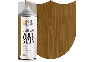 GRAIN GUARD Aerosol de tinte para madera | ROBLE CLARO | Mancha a base de agua | Fácil aplicación de pulverización | Secado rápido | 400ml