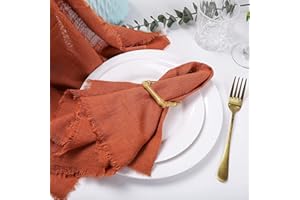 Dloapesy Napkins, Set of 6, 100% Cotton Cloth Napkins, Terracotta, Square, 42cm*42cm