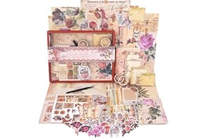 Funto Scrapbooking Kit (96 Teile), Vintage-Sammlung - Rose Angel, Perfekt für Bullet Scrapbooking Materialien, Planner DIY Kunst Handwerk Collage