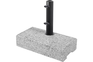 Doppler Base de balcón Granito 25kg con asa I Soporte de sombrilla para sombrillas con ø máx. 200cm y diámetro de Tubo de 2,5-4,8cm I Robusto Soporte de sombrilla para Patio o balcón