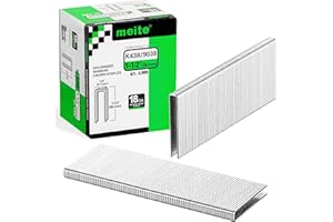 meite 9038 Type 90/38 mm Narrow Crown Staples for Staple Gun 18 Gauge Galvanised Upholstery Staples for Furniture, Wood Box, Crafts DIY (4,000 Counts)
