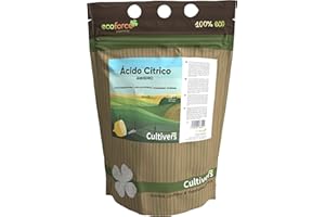 CULTIVERS Acide citrique anhydre 1 kg en poudre, apport 100 % pur, nettoyant multi-usages