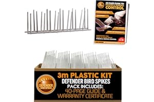 DEFENDER BIRD SPIKES Defender Plastic Bird Spikes Pack | 3 Metre | Pigeon Control Guide | Various Size Packs