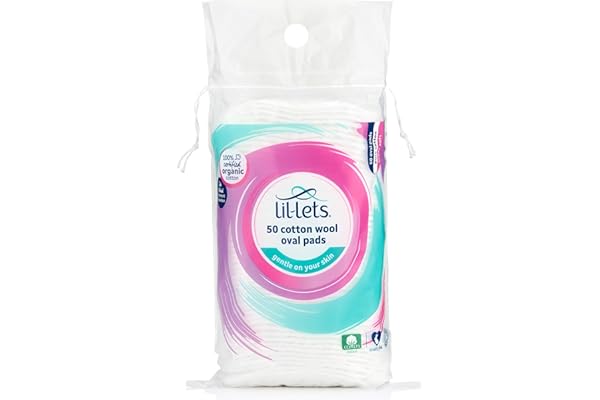 Lil-Lets Cotton Wool Oval Pads Organic 50pk