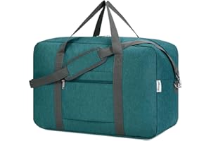 NARWEY United Airlines składana torba podręczna 22 x 14 x 9, torba podróżna, pakowalna torba dla kobiet i mężczyzn, 40 l, Niebieskozielony, 40L