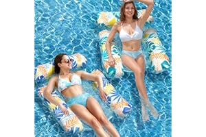 Elidepe Luftmatratze Pool, 3 in 1 Pool Spielzeug Wasserhängematte, 2Stück Pool Zubehör Spaß Erwachsene, Wasserspielzeug Luftmatratze Wasser, Luftmatratze mit Netz,Pool Luftmatratze Aufblasbarer Sessel