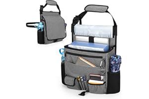 Luxja Organisateur de Siège de Voiture Avant, Organisateur de Stockage de siège de Voiture avec Housse, Sac de Rangement pour Siège Auto, Gris
