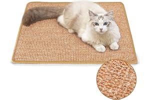 FUKUMARU Mata do drapania dla kota, naturalna deska do drapania dla kotów, sizalowa mata do drapania dla kotów, 60 x 40 cm, brązowa