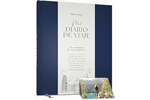 BIBI & BEAU Diario de Viaje & Cuaderno de Aventuras – Scrapbook para Hasta 16 Viajes (Azul Marino)