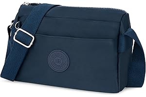 WACCET Sac Bandoulière Femme, Sac à Main Bandoulière Femme avec Bandoulière Réglable Petit Sac Bandouliere Femme Nylon Imperméable Sac Besace Femme Bandouliere pour Voyages, Travail (Bleu foncé)