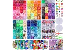 LYMOOR 4240 Pony Beads Set 120 Colors, Include 1000pcs Letter, Clay Eye Rainbow Kandi Beads for Bracelet Making Kit, DIY Craft Hair Bead for Jewelry Necklaces Craft, with Gift Box and Elastic Cord