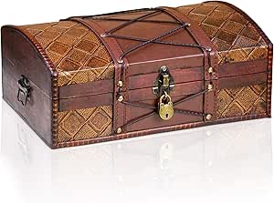 SAFE Scrigno del tesoro in legno con motivo orientale, ideale come regalo di nozze per coppia di sposi, 18,5 x 8,5 x 12 cm