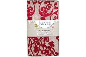 Riad Arredo Telo Arredo Copridivano Copriletto Grandfoulard Fantasia Damascato - Lenzuolo Copritutto Multiuso Salvadivano Elegante (Bordeaux, 2 Piazze - 250x280 cm)