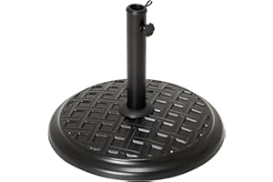 Nexos Trading Schirmständer Beton rund schwarz 15 kg Ø 45 cm Sonnenschirmständer für Schirme bis 2m Sonnenschirmhalter robust