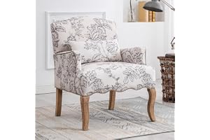 chairus Linne enkel soffa stol retro tryckt stoppad fåtölj för vardagsrum tillfällig långstol med träben
