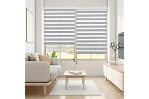 Blindecor Lira tenda a rullo giorno e notte, colore Argento grigio, tenda per interni 130 x 180 cm (Larghezza x Altezza) | Dimensioni del tessuto 127 x 175 cm. Eleganti tende giorno e notte